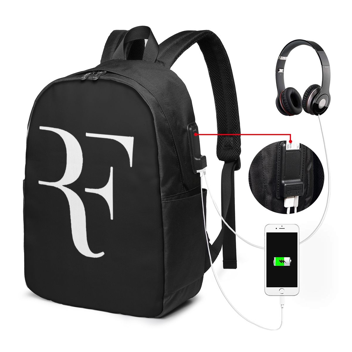 Wall Sticker - Roger Federer Rugzak Reisnotebooktas Computer Student