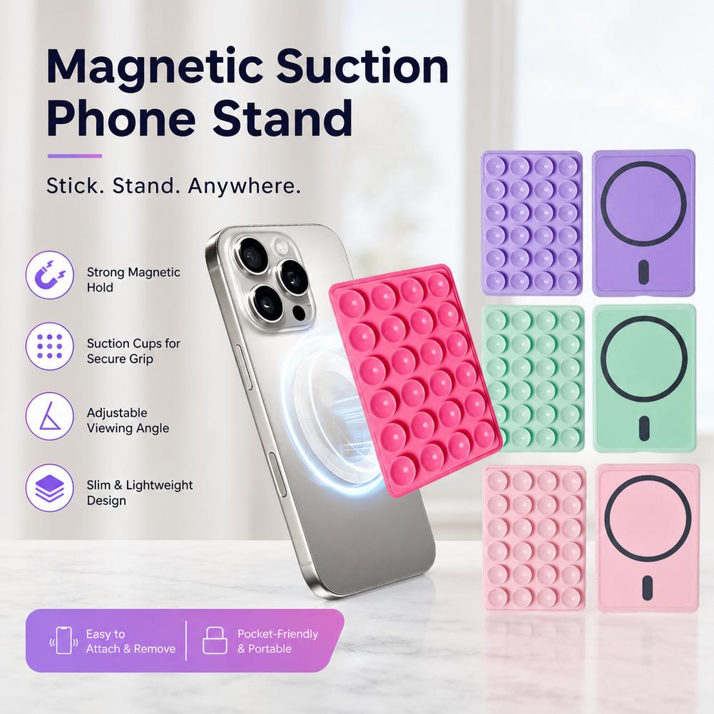 Wall Sticker - Siliconen telefoonhouder met 24 zuignappen, multifunctionele