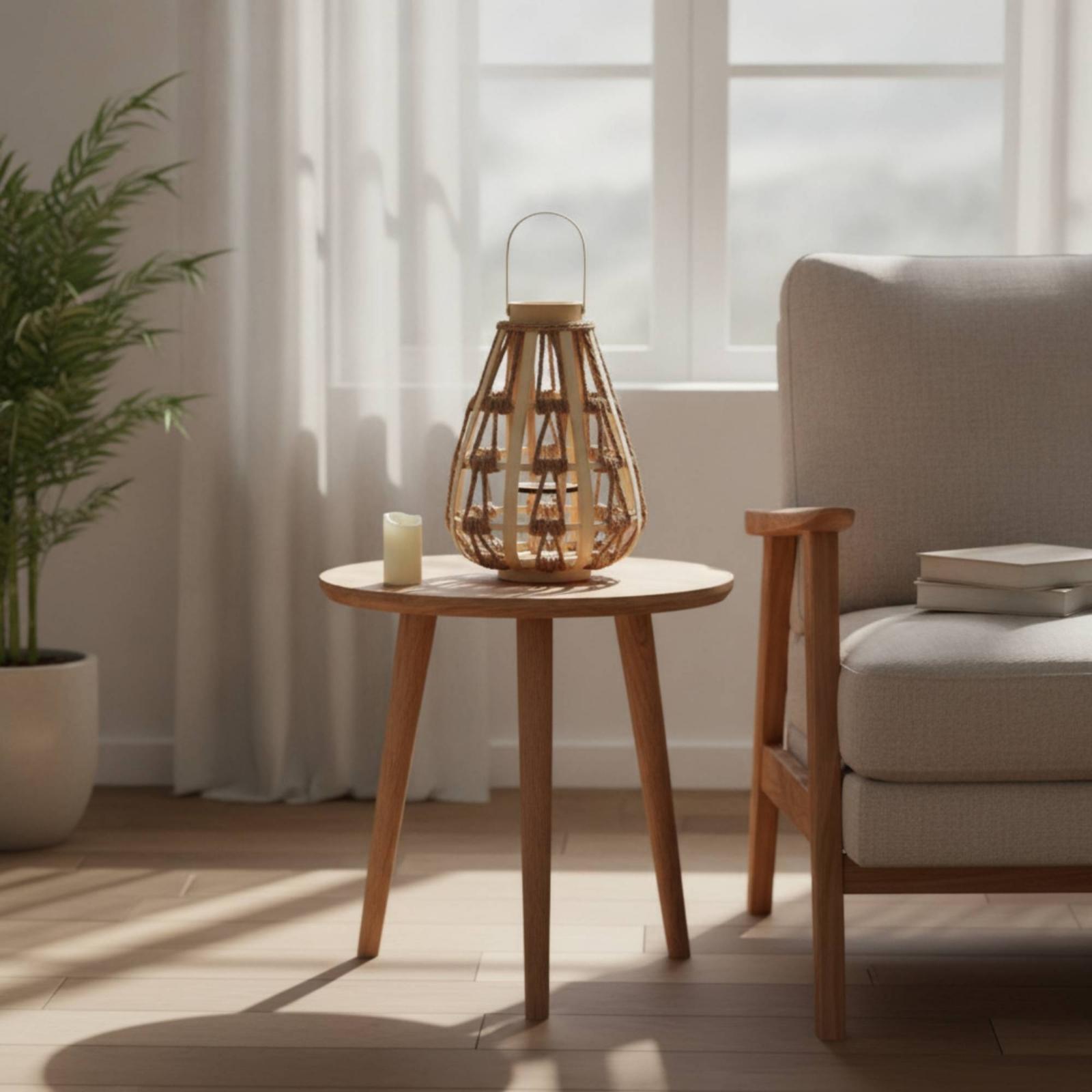 Natuurlijke houten touwlantaar - Candle Holder Decor recensie en prijs