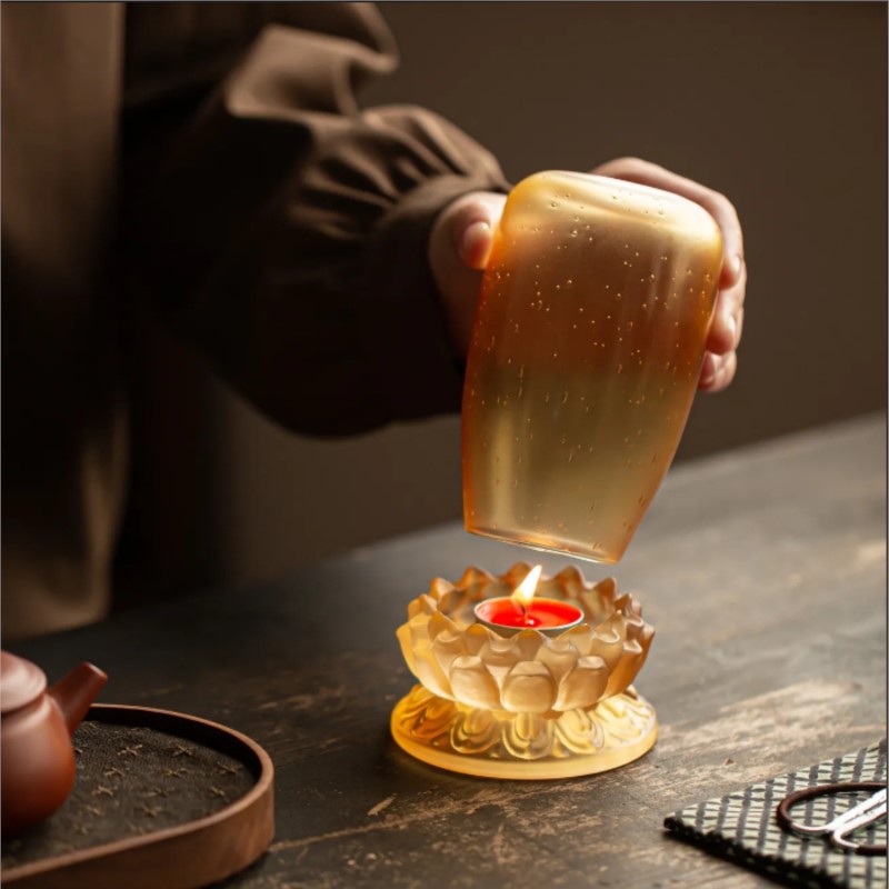 Lotus Glazen Kaarshouder Schad - Candle Holder Decor recensie en prijs