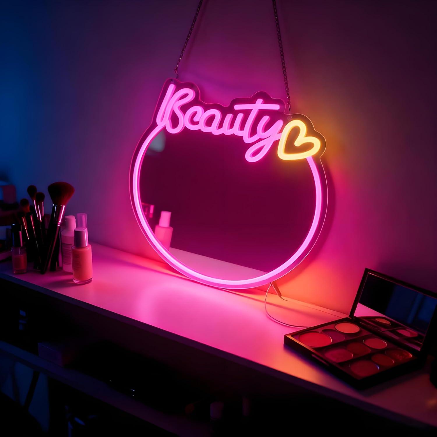 Schoonheidsspiegel Neonbord US - Decorative Mirror recensie en prijs