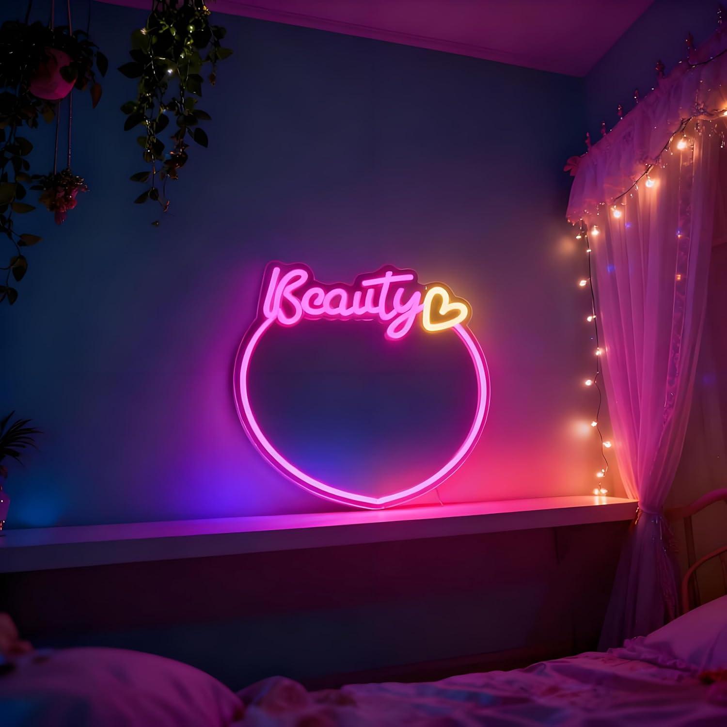 Schoonheidsspiegel Neonbord US - Decorative Mirror recensie en prijs