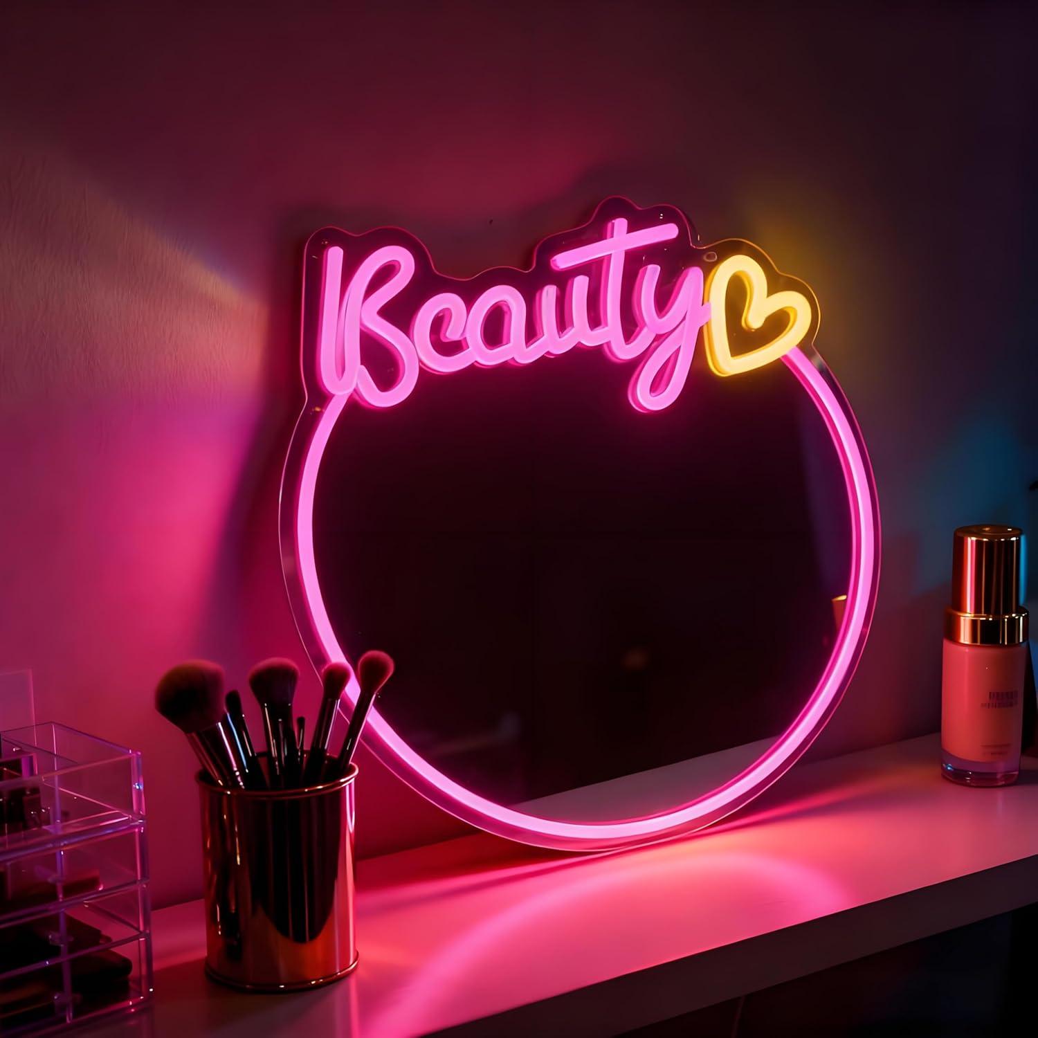 Schoonheidsspiegel Neonbord US - Decorative Mirror recensie en prijs